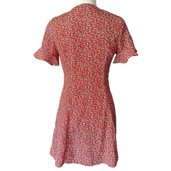 Polly Summer Cowgirl Flowy Boho Mini Floral Short Sleeved Mini Sundress - Picture 5 of 7